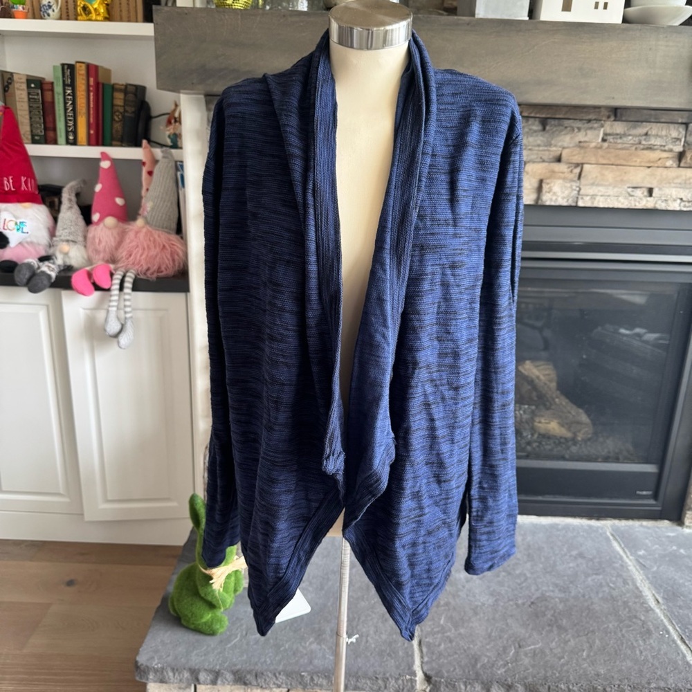 Caslon Blue Open Front Cardigan Sweater